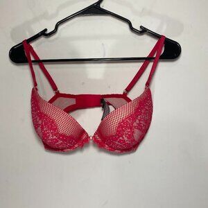 Victoria's Secret Very Sexy Red Lace Rhinestone Push-Up Bra